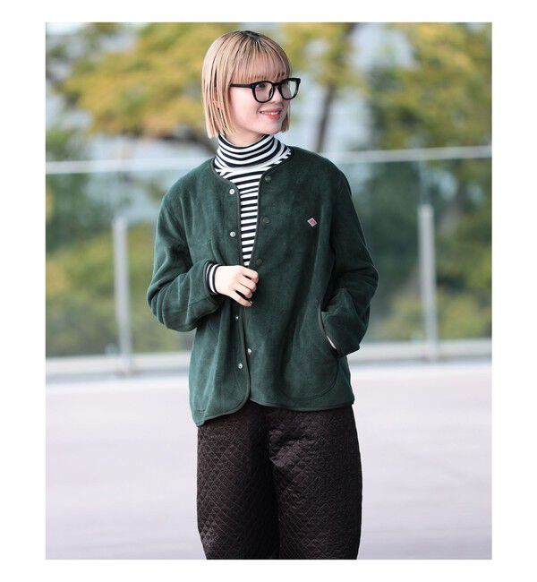 BEAMS SELECTION for WOMEN「DANTON / ノーカラー フリース ジャケット」|ブルゾン・スタジャン|