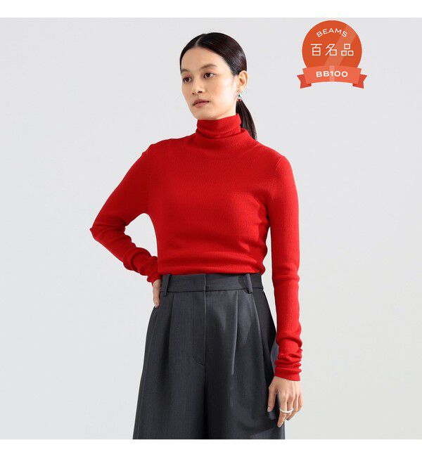 Demi-Luxe BEAMS 「リブ タートルネック ニット」|ニット・セーター|RED