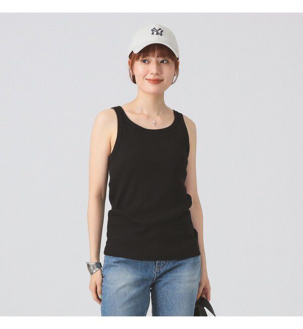 Ray BEAMS 「ベーシック リブ タンクトップ」|Tシャツ・カットソー|BLACK