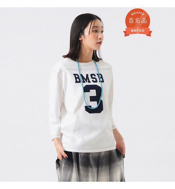 BEAMSBOY「テンジク フットボール 3/4 Tシャツ」|Tシャツ・カットソー|WHITE