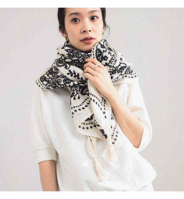 BEAMS SELECTION for WOMEN「【別注】manipuri / バンダナ タッセル ストール」|ストール|