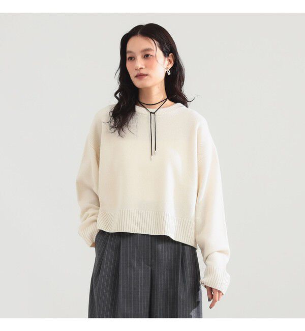 Demi-Luxe BEAMS 「7ゲージ ウール クルーネック プルオーバー」|ニット・セーター|OFF_WHITE