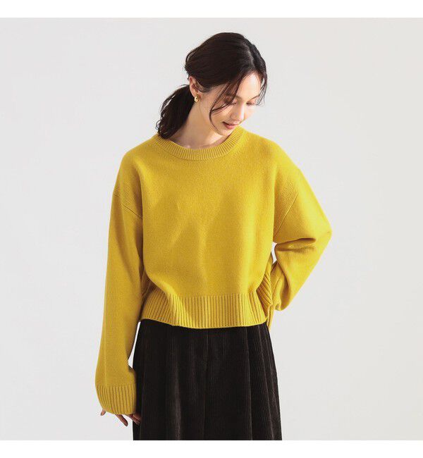 Demi-Luxe BEAMS 「7ゲージ ウール クルーネック プルオーバー」|ニット・セーター|MUSTARD