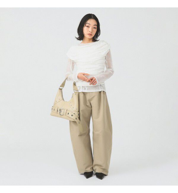 Ray BEAMS 「ギャザー ドレープ Tシャツ」|Tシャツ・カットソー|