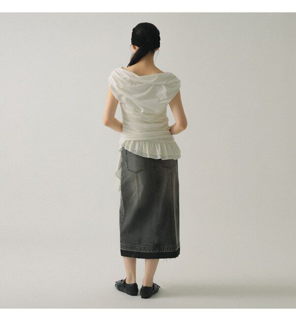 Ray BEAMS 「ギャザー ドレープ Tシャツ」|Tシャツ・カットソー|