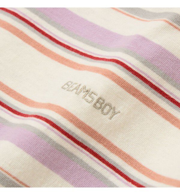 BEAMSBOY「エンブロイダリー マルチボーダー ショートスリーブ Tシャツ」|Tシャツ・カットソー|