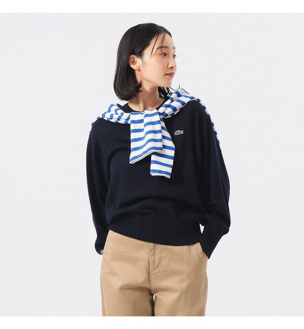 BEAMS SELECTION for WOMEN「【別注】LACOSTE for BEAMS BOY / クルー ネック ニット」|ニット・セーター|