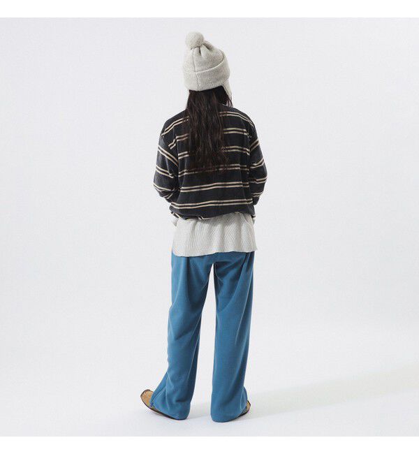 BEAMS SELECTION for WOMEN「【別注】Healthknit / ボーダー ベロア ヘンリーネック」|Tシャツ・カットソー|