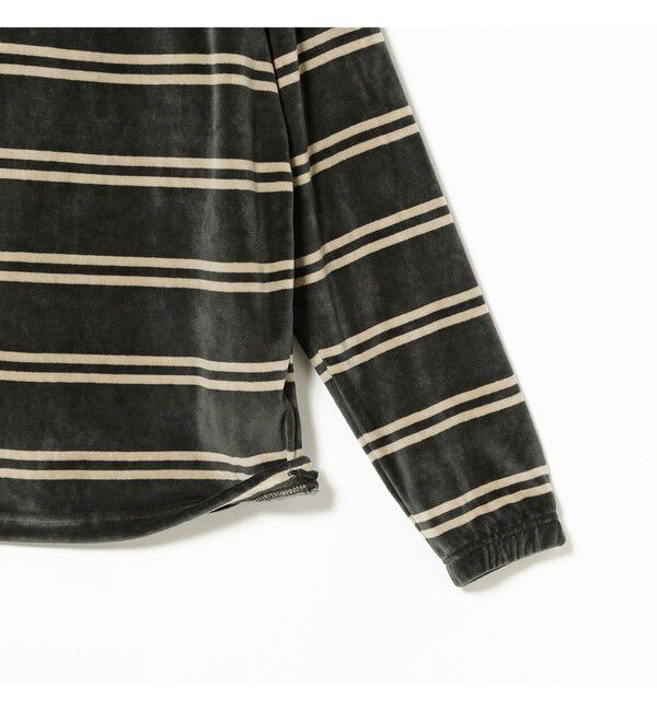 BEAMS SELECTION for WOMEN「【別注】Healthknit / ボーダー ベロア ヘンリーネック」|Tシャツ・カットソー|