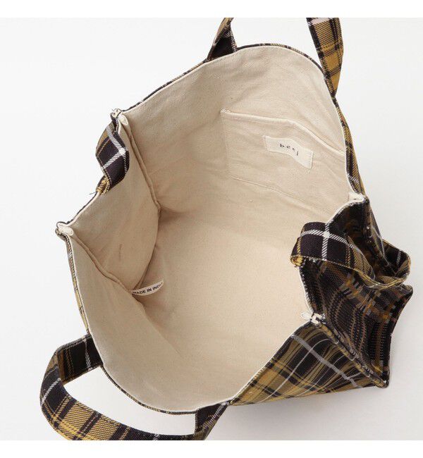 BEAMS SELECTION for WOMEN「【別注】beej &times; Ray BEAMS / Tartan Check Box Bag」|トートバッグ|