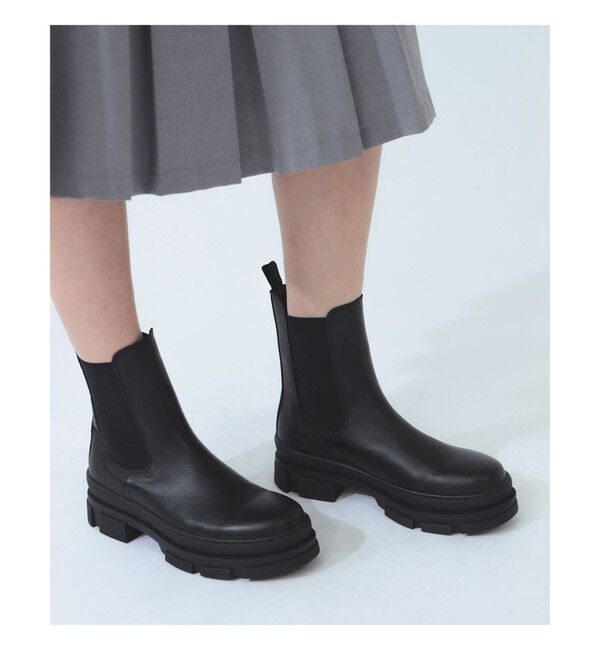 BEAMS SELECTION for WOMEN「REMME / サイド ゴア ブーツ」|ロングブーツ|BLACK