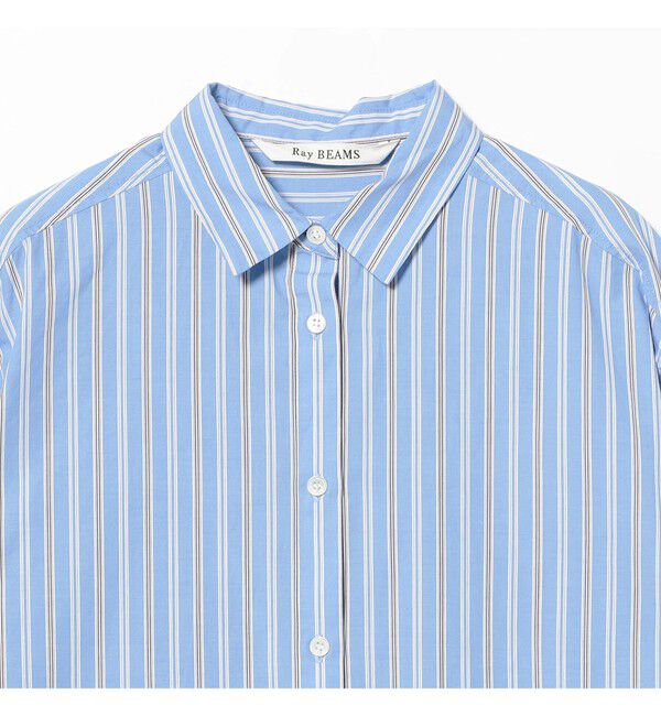 Ray BEAMS 「ストライプ レギュラーカラー ビッグ シャツ」|シャツ・ブラウス|