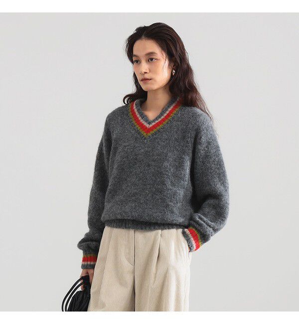BEAMS SELECTION for WOMEN「SLOANE / 5ゲージ チルデン Vネック ロングスリーブ ニット」|ニット・セーター|