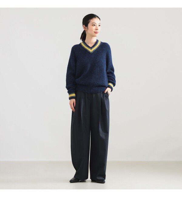 BEAMS SELECTION for WOMEN「SLOANE / 5ゲージ チルデン Vネック ロングスリーブ ニット」|ニット・セーター|
