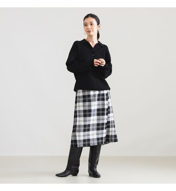 BEAMS SELECTION for WOMEN「【別注】O&rsquo;NEIL OF DUBLIN &times; Demi-Luxe BEAMS / ウール イージー ロング キルトスカート 73cm」|スカート|