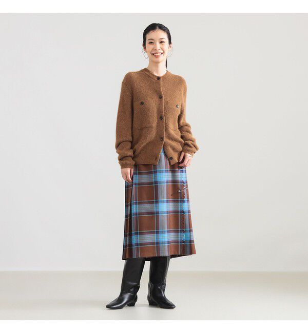 BEAMS SELECTION for WOMEN「【別注】O&rsquo;NEIL OF DUBLIN &times; Demi-Luxe BEAMS / ウール イージー ロング キルトスカート 73cm」|スカート|