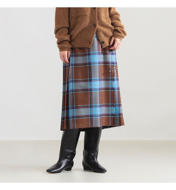 BEAMS SELECTION for WOMEN「【別注】O&rsquo;NEIL OF DUBLIN &times; Demi-Luxe BEAMS / ウール イージー ロング キルトスカート 73cm」|スカート|
