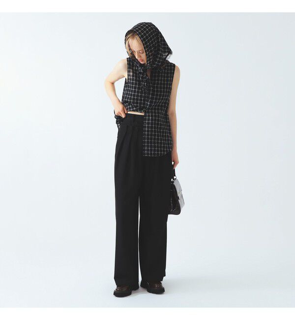 Ray BEAMS 「チェック バブーシュカ ノースリーブ シャツ」|シャツ・ブラウス|