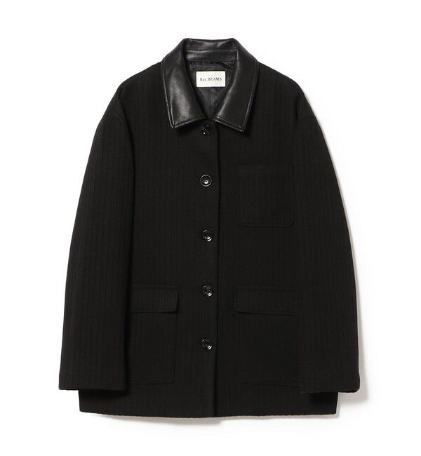 Ray BEAMS 「ストライプ カバーオール ジャケット」|その他|BLACK