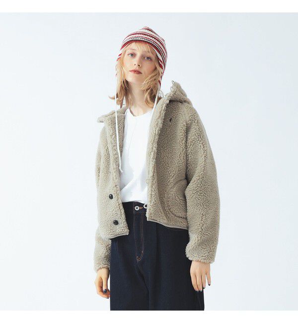 BEAMS SELECTION for WOMEN「【別注】Gymphlex &times; Ray BEAMS / ボア ボタン ジャケット」|ブルゾン・スタジャン|