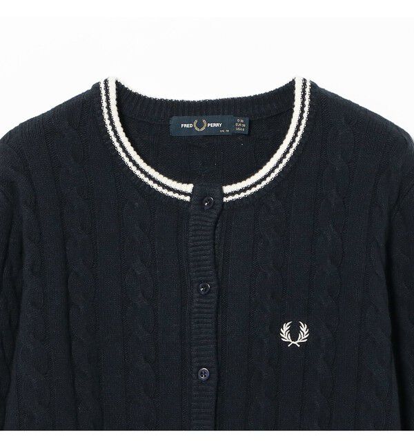 BEAMS SELECTION for WOMEN「【別注】FRED PERRY &times; Ray BEAMS / ケーブル ニット カーディガン　〈26AW 寒暖差対策 着回し 〉」|カーディガン|