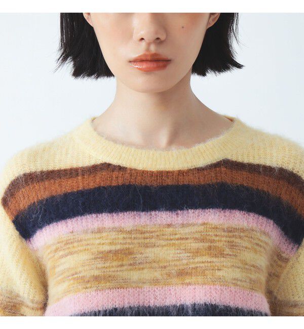 Ray BEAMS 「ミックス マルチボーダー クルーネック」|ニット・セーター|