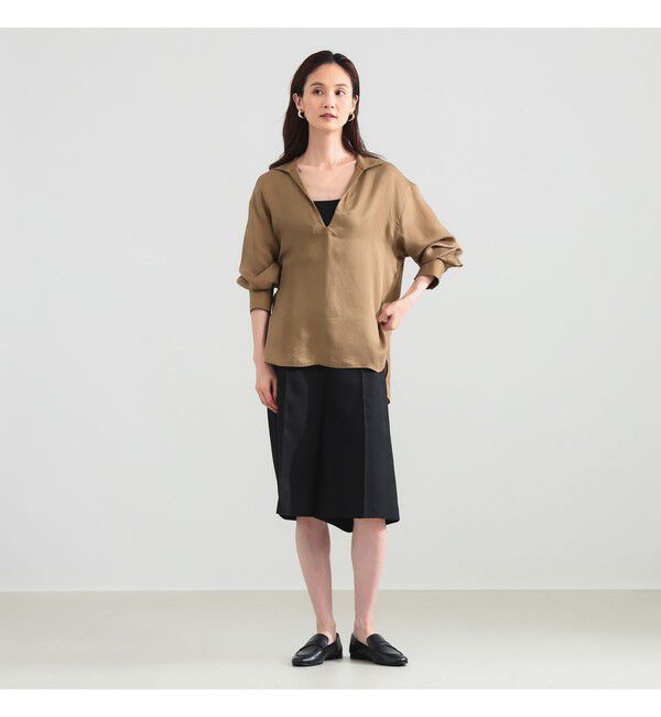 Demi-Luxe BEAMS 「【10/15 新規値下げ】キュプラ Vネック プルオーバーシャツ」|シャツ・ブラウス|