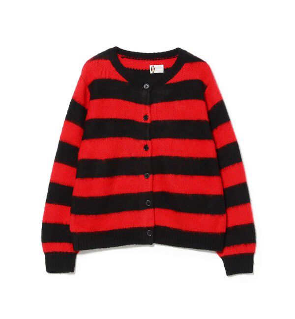 BEAMS SELECTION for WOMEN「【別注】PENNEY&rsquo;S &times; Ray BEAMS / ボーダー カーディガン」|ニット・セーター|BLACK*RED
