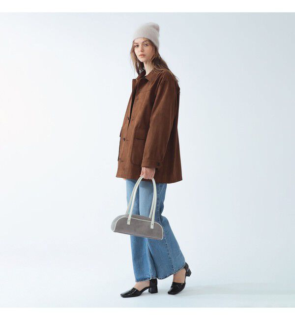 Ray BEAMS 「フェイクレザー ステンカラー ハーフコート」|ダッフルコート|