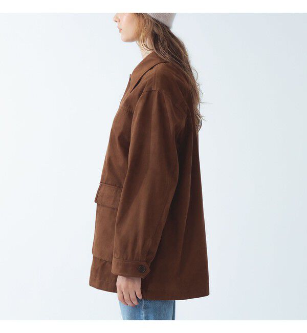 Ray BEAMS 「フェイクレザー ステンカラー ハーフコート」|ダッフルコート|
