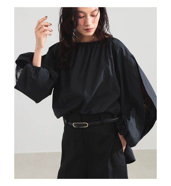 Demi-Luxe BEAMS 「【10/15 新規値下げ】レーススリーブ ギャザーブラウス」|シャツ・ブラウス|