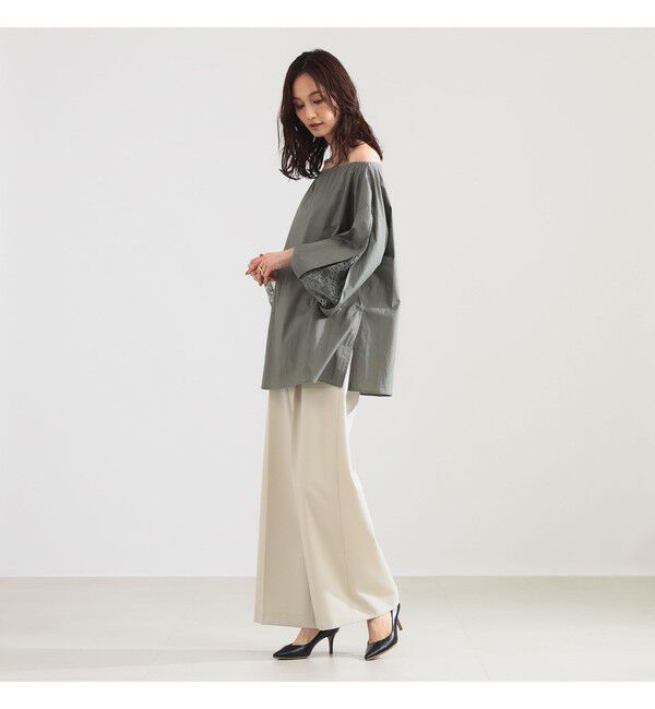 Demi-Luxe BEAMS 「【10/15 新規値下げ】レーススリーブ ギャザーブラウス」|シャツ・ブラウス|