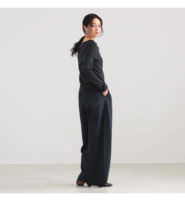 Demi-Luxe BEAMS 「ウールポリエステル オフショルダー プルオーバーニット」|ニット・セーター|