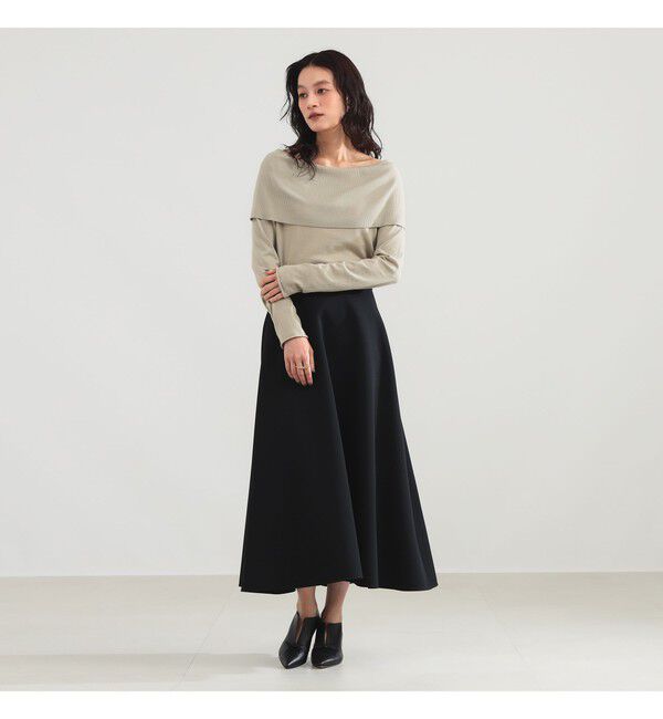 Demi-Luxe BEAMS 「ウールポリエステル オフショルダー プルオーバーニット」|ニット・セーター|