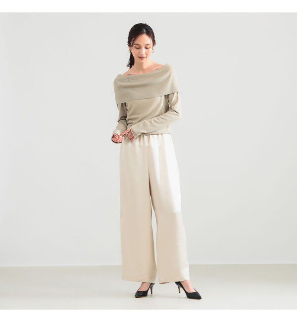Demi-Luxe BEAMS 「ウールポリエステル オフショルダー プルオーバーニット」|ニット・セーター|