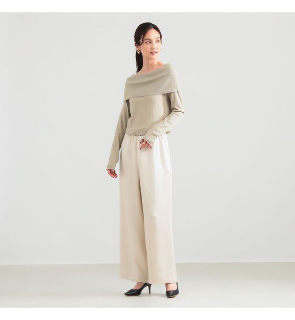Demi-Luxe BEAMS 「ウールポリエステル オフショルダー プルオーバーニット」|ニット・セーター|