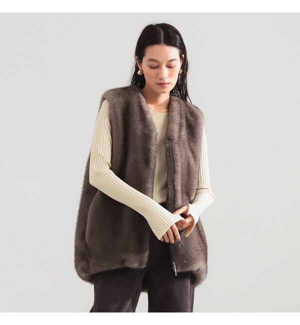 Demi-Luxe BEAMS 「ミンクライクファー ジレ」|ベスト・ジレ|