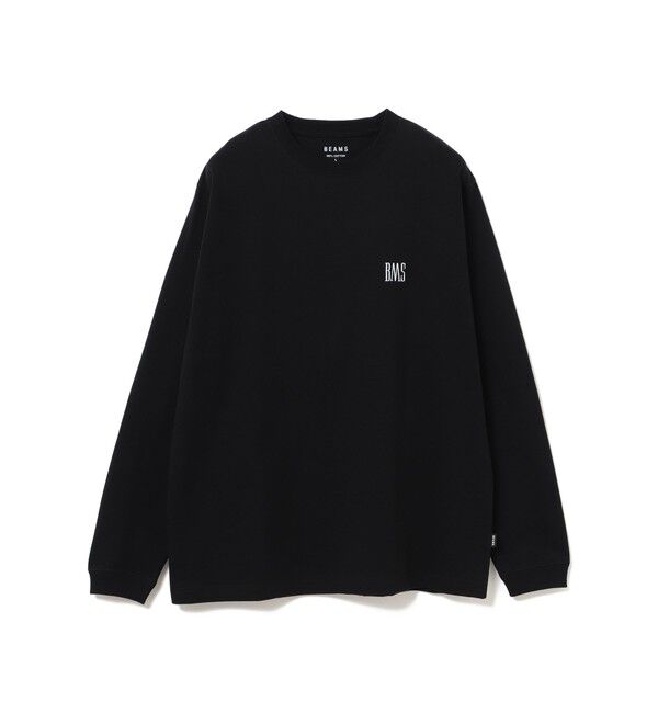 BEAMS「BMSロゴ ロングスリーブ Tシャツ」|Tシャツ・カットソー|BLACK
