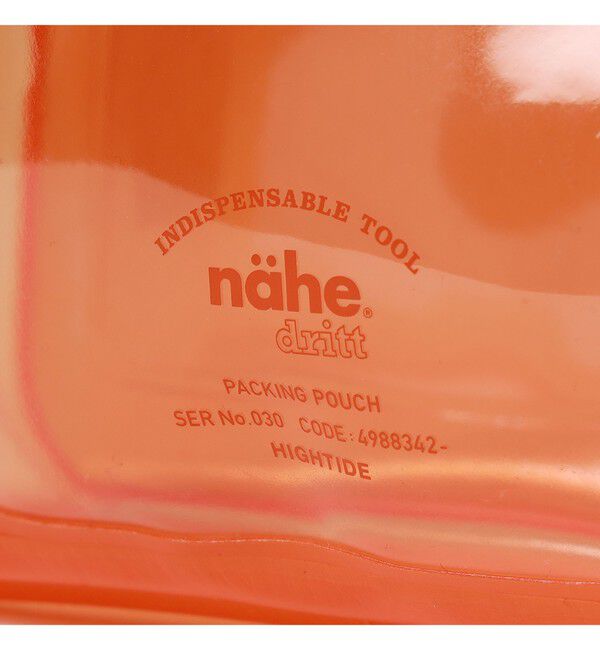 bPr BEAMS「nahe(R) / パッキングポーチ S クリア オレンジ」|ステーショナリー|