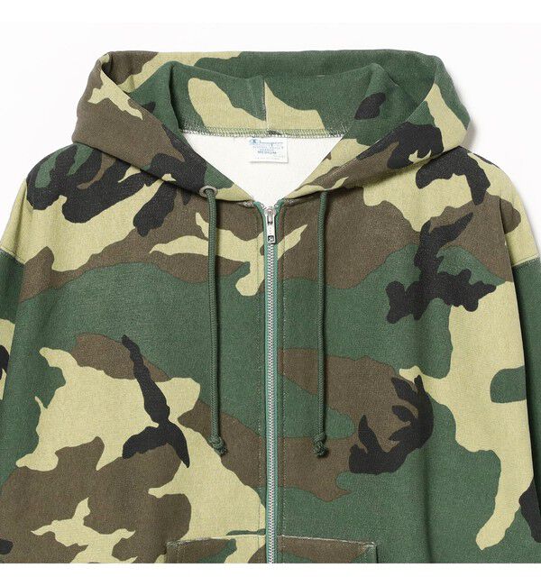 BEAMS「【別注】Champion / リバースウィーブ（R）カモ フルジップ パーカー」|スウェット・ジャージ|