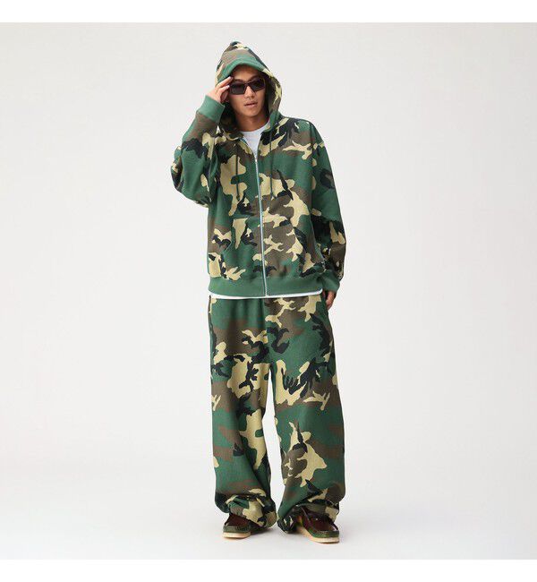 BEAMS「【別注】Champion / リバースウィーブ（R）カモ フルジップ パーカー」|スウェット・ジャージ|