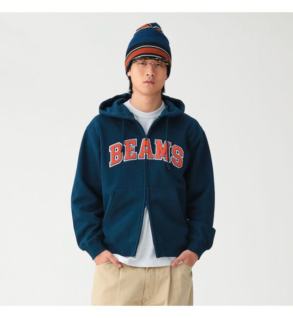 BEAMS「BEAMS ロゴ ベーシック フルジップフーディ」|スウェット・ジャージ|