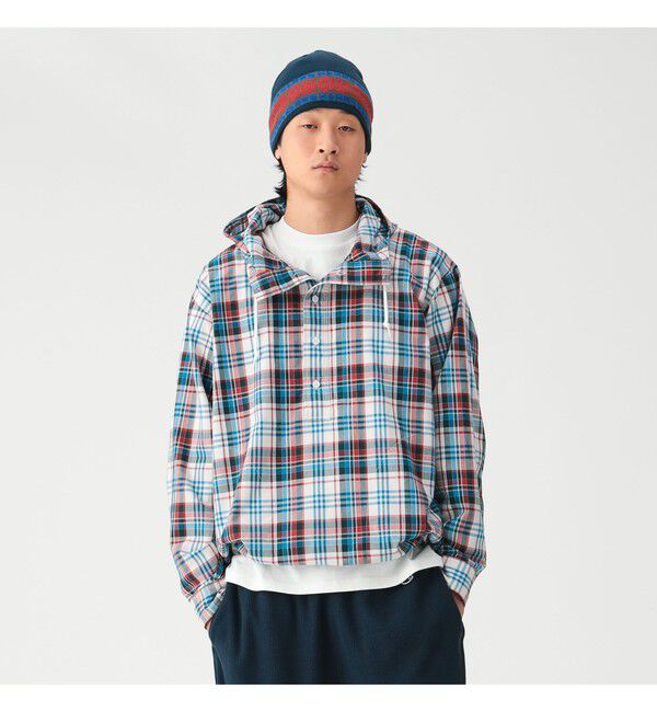 BEAMS「チェック フーディシャツ」|シャツ・ブラウス|