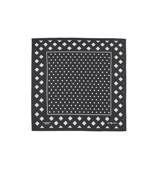 BEAMS「【別注】ELEPHANT BRAND / 65cm ビッグバンダナ」|ハンカチ|BLACK
