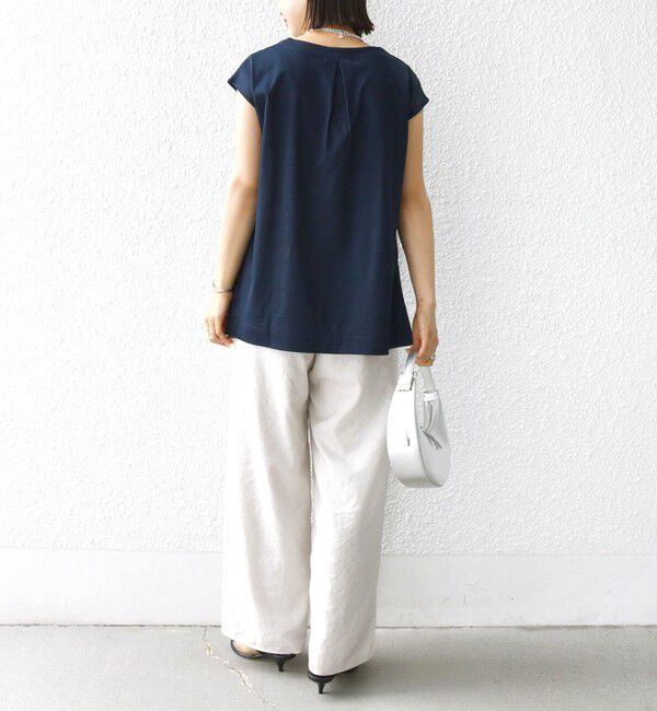 SHIPS for women「〈手洗い可能〉スムース Vネック フレンチ スリーブ」|タンクトップ|