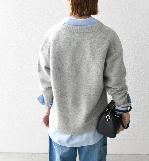 SHIPS any「【WEB限定】〈手洗い可能〉AQUA カシミヤ ミックス スキッパー カーディガン」|カーディガン|