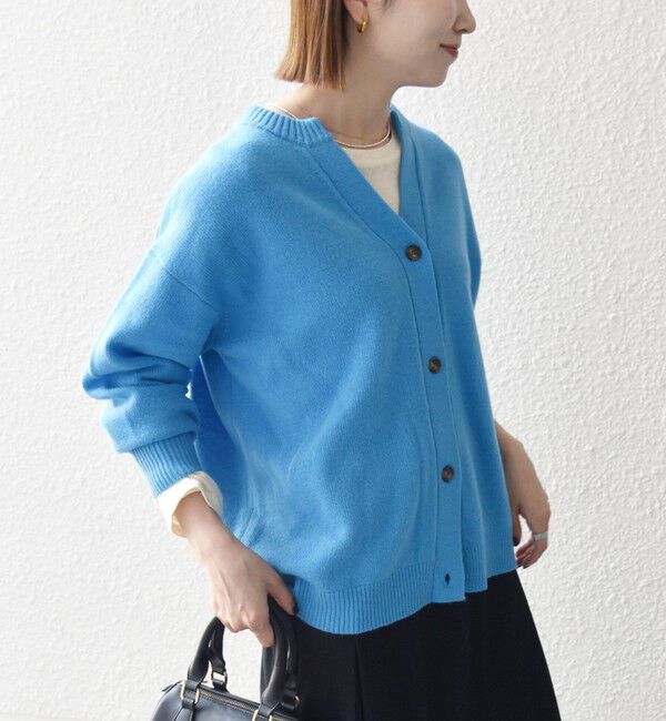 SHIPS any「【WEB限定】〈手洗い可能〉AQUA カシミヤ ミックス スキッパー カーディガン」|カーディガン|