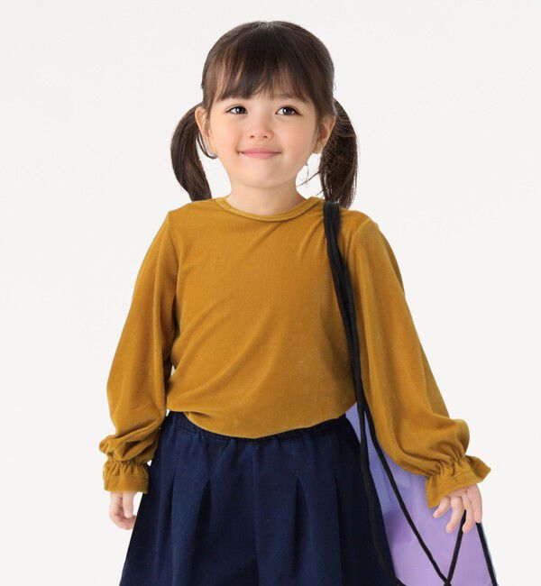 SHIPS Colors 「SHIPS Colors:90～140cm /〈洗濯機可能〉シアー ベロア トップス◇」|Tシャツ・カットソー|イエロー