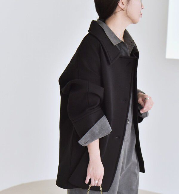 quaranciel「〈手洗い可能〉ダンボール ステンカラー ジャケット コート」|ステンカラーコート|