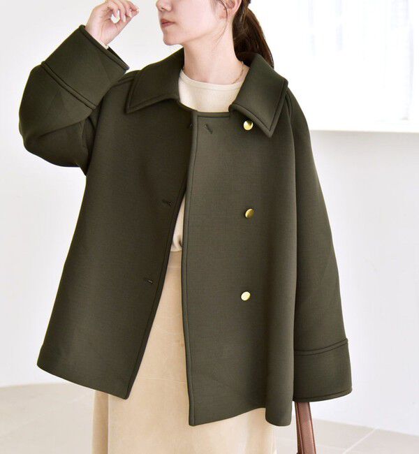quaranciel「〈手洗い可能〉ダンボール ステンカラー ジャケット コート」|ステンカラーコート|